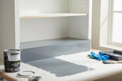 Ronseal One Coat Cupboard Paint  Cobalt Grey Gloss  1 x 750ml