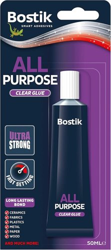 Bostik All Purpose, Ultra Strong, Fast Setting, Clear Glue 50ml