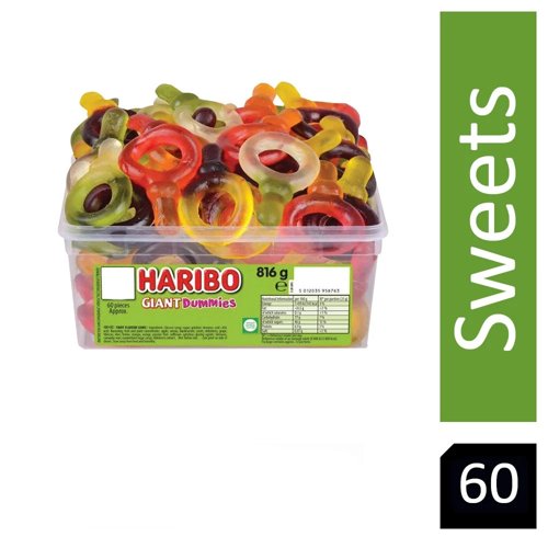 Haribo Giant Dummies Sweets Tub 60's