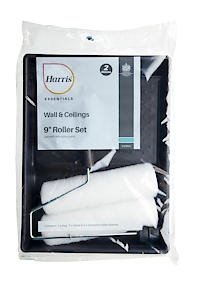 Harris Essentials Walls & Ceilings Twin Set 1 X Tray, 1 X Frame, 2 X Roller Sleeves 9”
