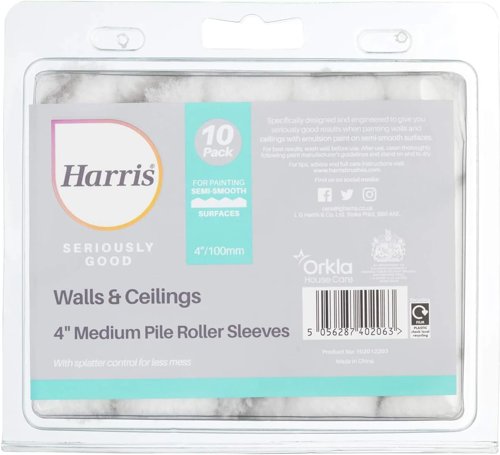 Harris Replacement Roller Sleeves For Seriously Good Walls & Ceilings 4In Mini Roller Set