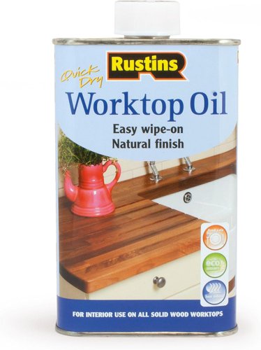 Rustins Worktop Oil Natural Finish - Ideal For Kitchen Surfaces 1L