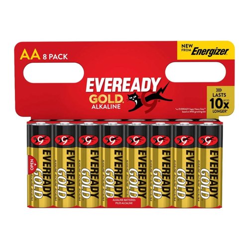 Eveready AA Alkaline Gold 10 x Extra Life 8 Pack