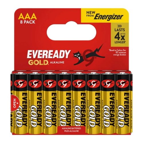 Eveready AAA Alkaline Gold 4 x Extra Life 8 Pack