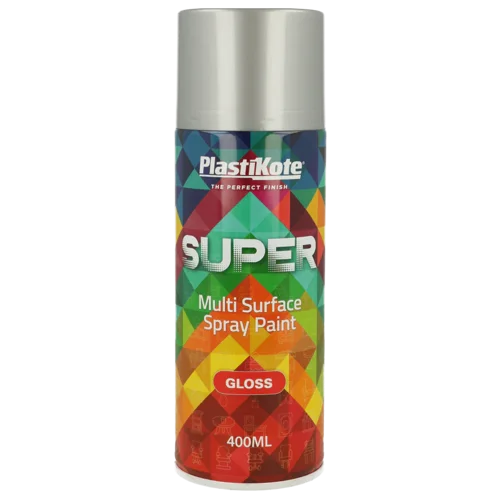 PlastiKote SUPER Spray Paint  Aluminium  400ml  Gloss Finish