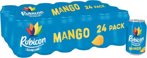 Rubicon Sparkling Mango Drink 24 x 330ml Cans
