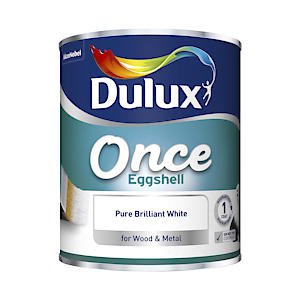 Dulux Once Eggshell Paint Pure Brilliant White 750ml