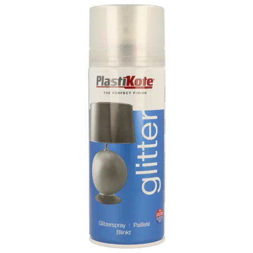 PlastiKote Glitter Effect Spray Paint  Silver  400ml