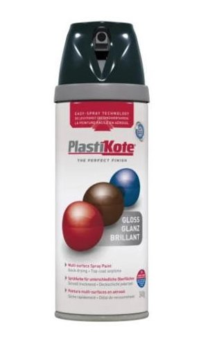 Plastikote Twist & Spray Paint Premium Gloss Black 400ml Multi Surface Use