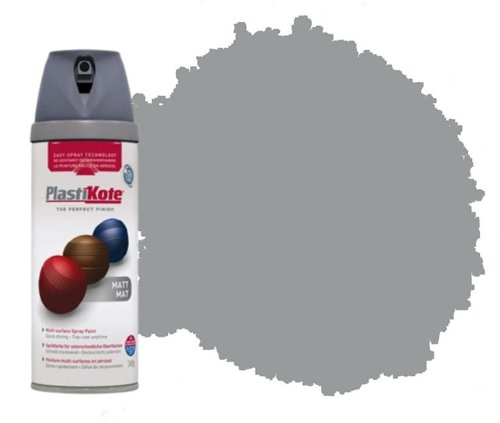 Plasti-Kote Premium Spray Paint Multi Surface Matt Grey 400ml