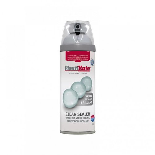 Plastikote Twist & Spray Paint Premium Gloss Clear 400ml Multi Surface Use