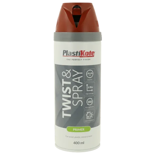 Plastikote Twist and Spray Primer  400ml  Red Oxide