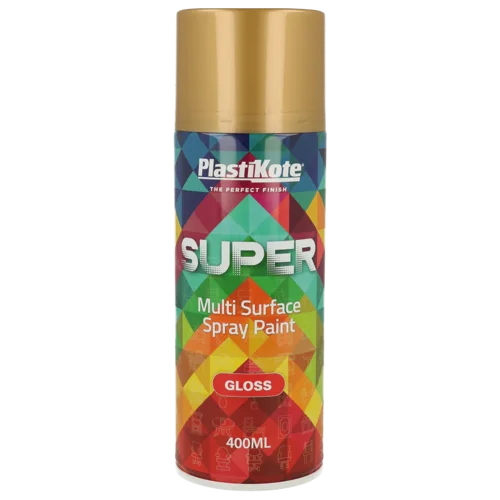 PlastiKote SUPER Spray Paint  Gold  400ml  Gloss Finish