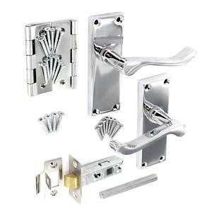 Securit Scroll Internal Handle Pack Chrome DP2701 Full Door kit
