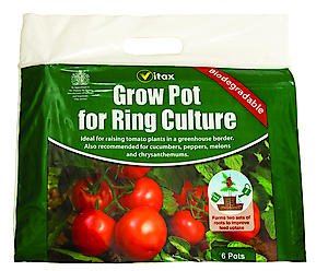 Vitax Grow Pots For Ring Culture Pack 6 Boost Growth for Heavy-Feeding Plants!