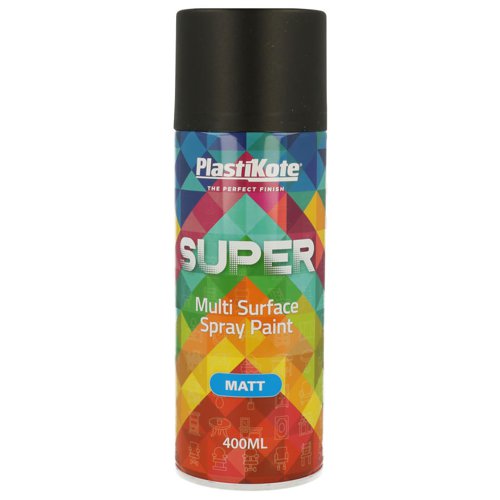 Plasti-Kote SUPER Interior and Exterior Spray 400ml MATT BLACK