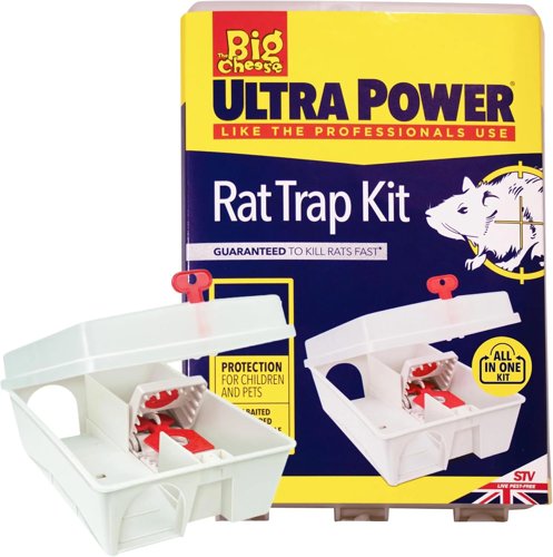 The Big Cheese Ultra Power Ready-Baited Rat Trap Kit All-In-One Set Reusable