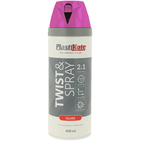 Plastikote Premium Paint Spray  Gloss Finish  Pink Burst  400ml.