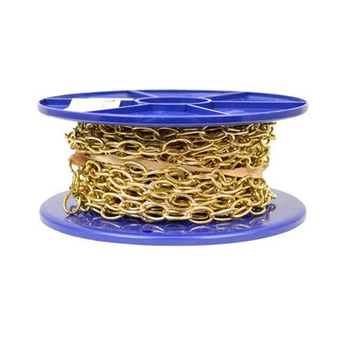 Securit B5625 Oval Link Chain 5/8'' 2.2mm x 10m Brass Plated