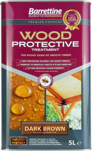 Barrettine Wood Protective Treatment Fade Resistant 5 Litre Dark Brown