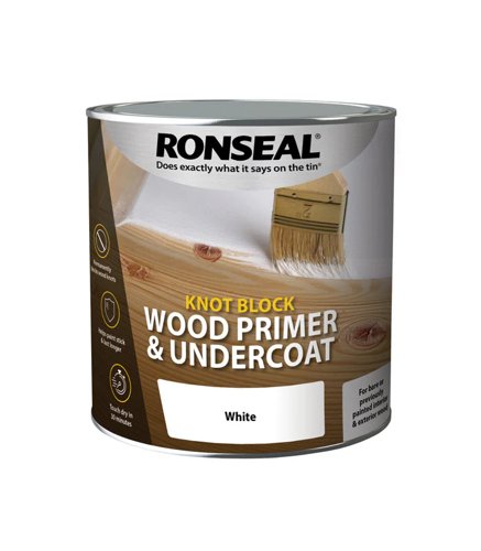 Ronseal Knot Block Wood Primer And Undercoat White 750ml
