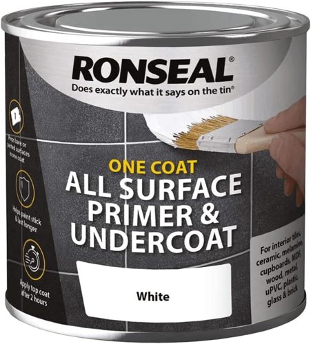 Ronseal One Coat : All Surface Primer and Undercoat : White : 750ml