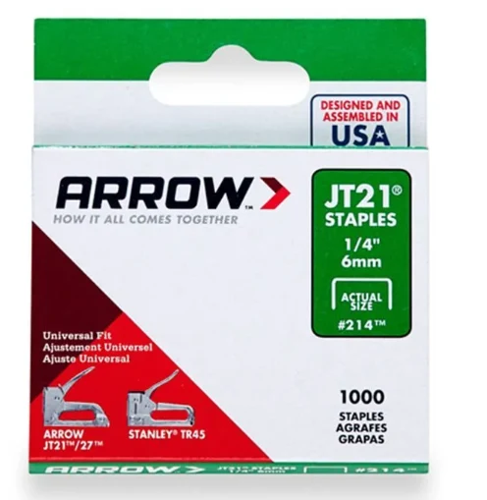 Arrow JT21 Staples 6mm 1/4” Home Repairs, Crafting, Art Projects & Upholstery.