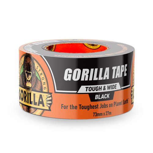 Gorilla Tape Tough & Wide 73mm x 27m Black For the Toughest of Jobs 27m long