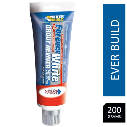 Everbuild Forever White Grout Reviver with Mould Shield, Arctic White, 200 ml