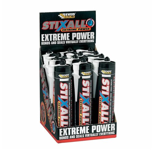 Everbuild Stixall Extreme Power Sealant And Adhesive Waterproof Crystal Clear 290ml