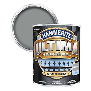 Hammerite Ultima Smooth Metal Paint 750ml Can Light Grey