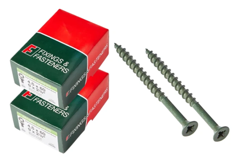 Forgefix Countersunk Decking Screws 4.5 X 60Mm Green Box 200