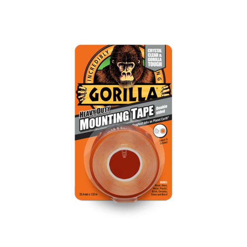 Gorilla 1.5 M Heavy Duty Double Sided Mounting Tape Indoor & Outdoor - Clear