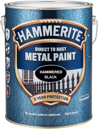 Hammerite Metal Paint Hammered Black Direct to Rust 2.5L Tin