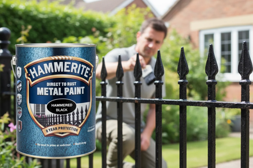 Hammerite Metal Paint Hammered Black Direct to Rust 2.5L Tin
