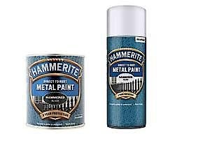 Hammerite Direct To Rust Metal Paint - Hammered Black Finish 750Ml