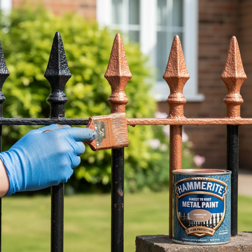 Ici Hammerite 5092964 Direct To Rust Metal Paint - Hammered Copper Finish 750Ml