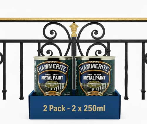 Hammerite Paint Direct To Rust Exterior Gold Metal Paint  250Ml