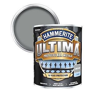 Hammerite Ultima Smooth Metal Paint 750ml Can Light Grey