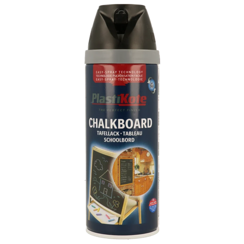 Plastikote Chalkboard Black Paint 400ml Twist and Spray Can Renovate, Repair or Create a new s