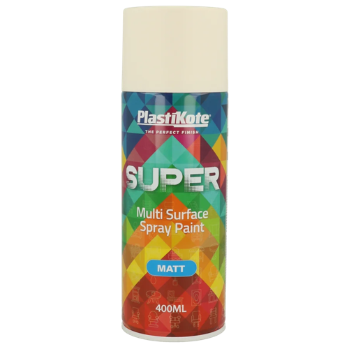 PlastiKote SUPER Spray Paint WHITE 400ml MAT Finish