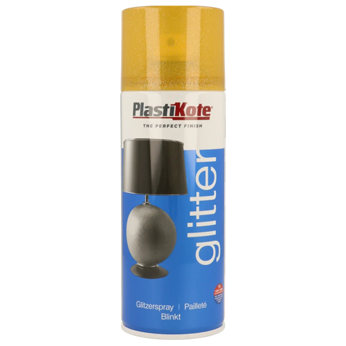 PlastiKote Glitter Effect Spray Paint Gold 400ml.