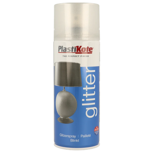 PlastiKote Glitter Effect Spray Paint Silver 400ml