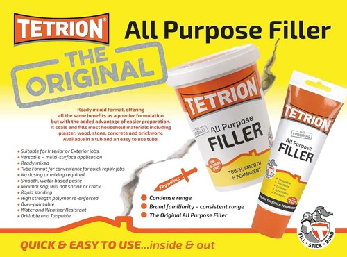 Tetrion White All Purpose Filler Tough & Smooth 1Kg Resealable Tub