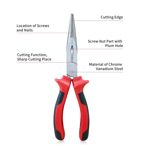 Hilka 8inch Soft Grip Longnose Precision Carbon Steel Pliers