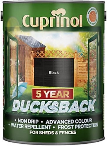 Cuprinol Ducksback Fence & Decking Stain Autumn Black Non Slip Water Repellent 5 Litre