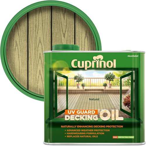 Cuprinol UV Guard Natural UV Resistant Decking Wood Oil, 2.5L