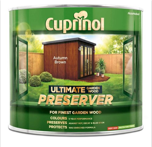 Cuprinol Ultimate Garden Wood Preserver Wax Enriched Formula Autumn Brown 1L