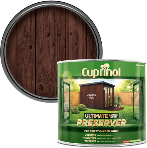Cuprinol Ultimate Garden Wood Preserver Wax Enriched Formula Country Oak 1L