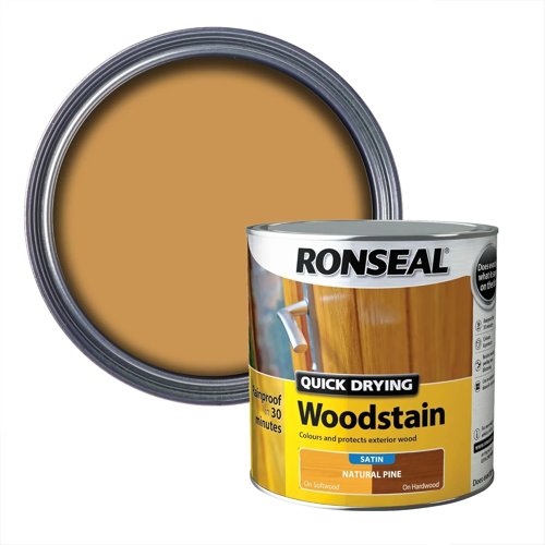 Ronseal Natural Pine Satin Woodstain Soft or Hard Wood Quick Drying 2.5L
